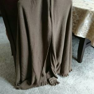 Wool wrap cardigan Italy brown blanket